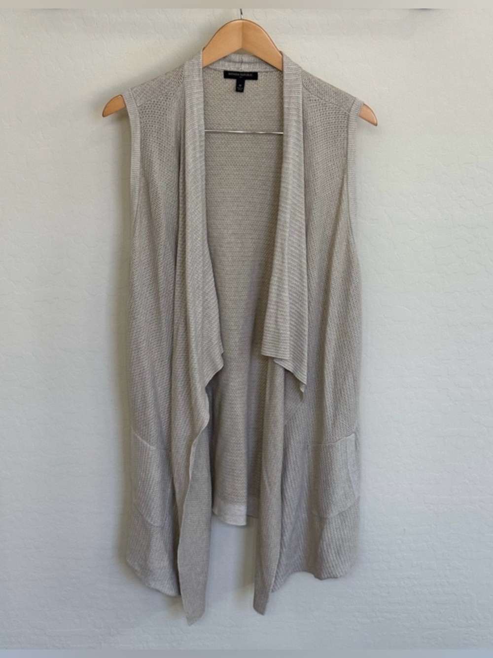 Banana Republic Draped Open Front Sleeveless Cardigan Vest - Medium